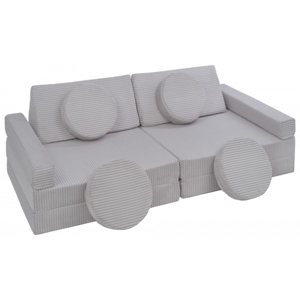 Wielofunkcyjna sofa modułowa dla dziecka Szara sztruks