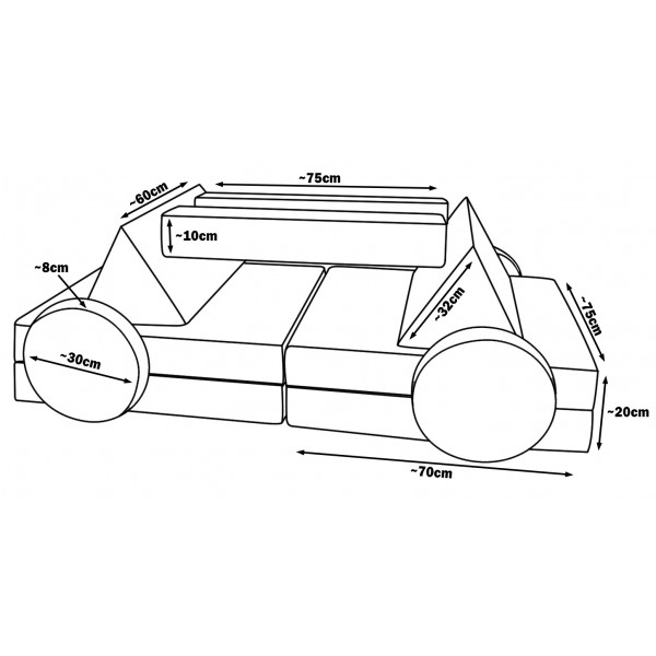 Wielofunkcyjna sofa modułowa dla dziecka Granat sztruks