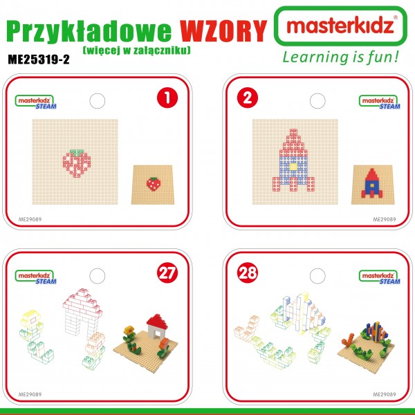 Drewniany Stół Edukacyjny + AKCESORIA STEM WALL + 135 Klocków MASTERKIDZ 