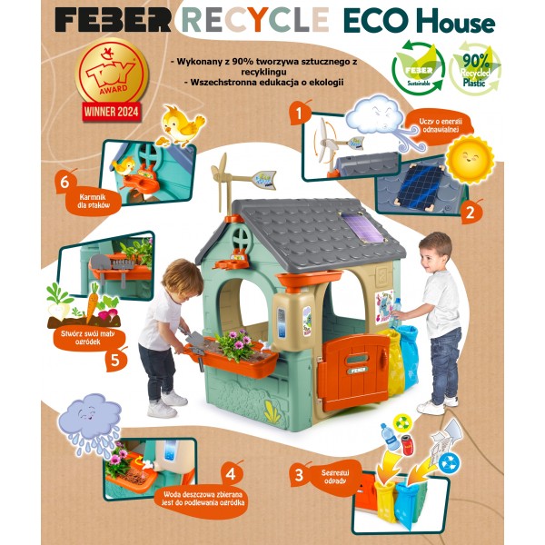 Domek ogrodowy Recycle Eco Segregacja Odpadów Zielona Energia Feber