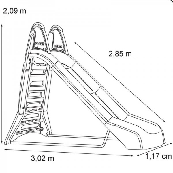 Wielka Zjeżdżalnia Ogrodowa ze ślizgiem wodnym 285 cm + Koszykówka gratis! FEBER